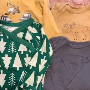 Bundle of 6 Boys bodysuits – size 6M - Hanna Andersson and little planet organic
